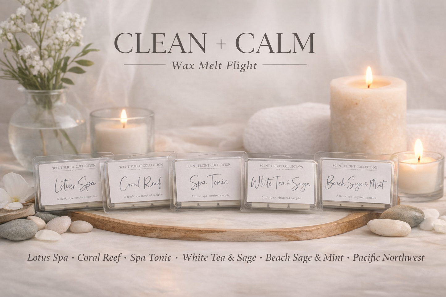 Clean + Calm Wax Melt Flight